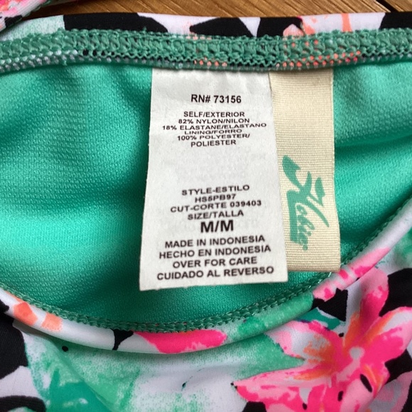 HOBIE Tropical Pink/Green/Blue Floral Push-Up Bikini Set XL Top Medium Bottom - Picture 4 of 12